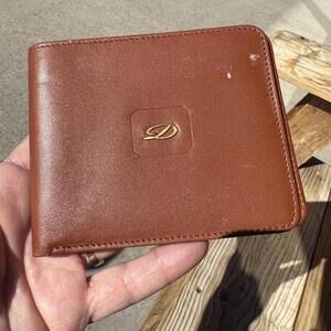 S.T. Dupont Paris Cognac Brown Leather Bifold Wallet — Made in France